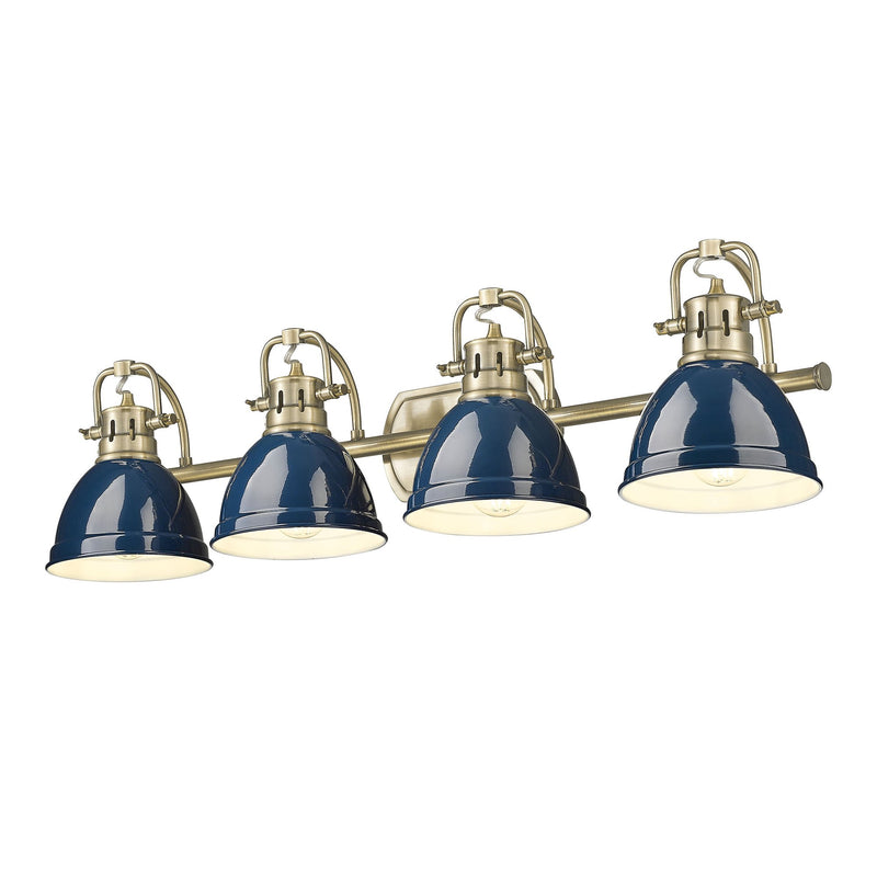 Duncan 4-Light Bath Vanity Light in Aged Brass