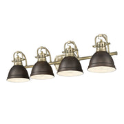 Duncan 4-Light Bath Vanity Light in Aged Brass