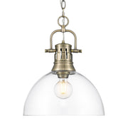 Duncan 14" Chain Hung Pendant in Aged Brass