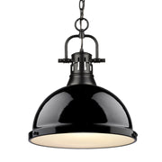 Duncan 14" Chain Hung Pendant in Matte Black