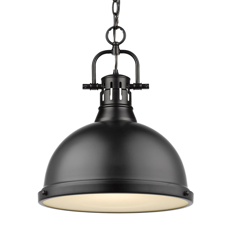 Duncan 14" Chain Hung Pendant in Matte Black