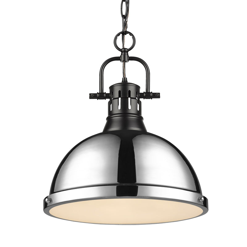 Duncan 14" Chain Hung Pendant in Matte Black