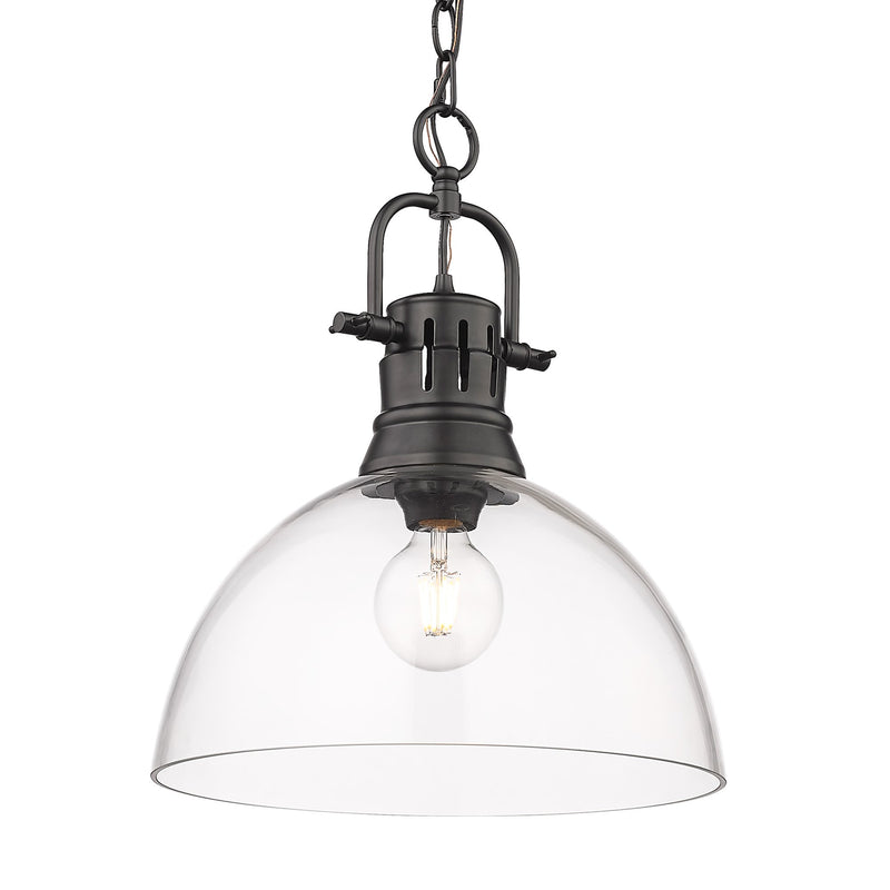 Duncan 14" Chain Hung Pendant in Matte Black