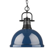 Duncan 14" Chain Hung Pendant in Matte Black