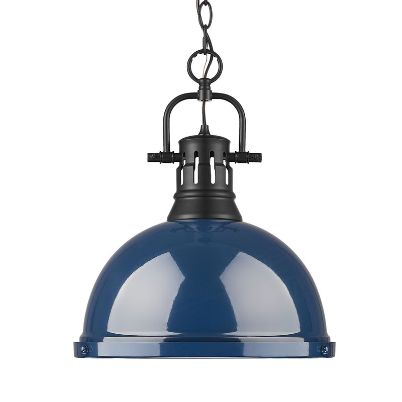 Duncan 14" Chain Hung Pendant in Matte Black
