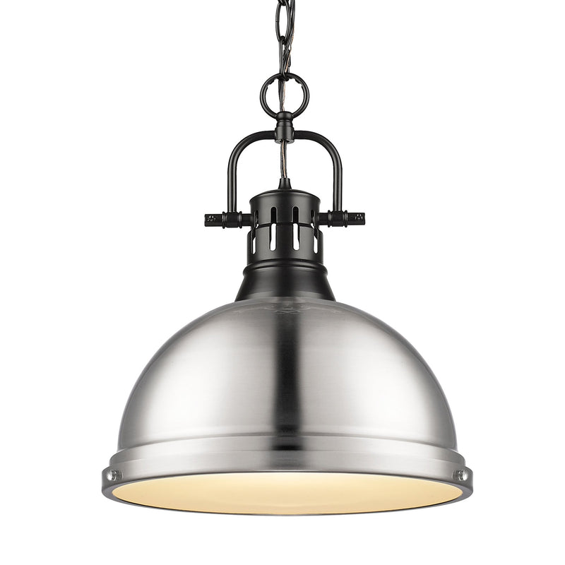 Duncan 14" Chain Hung Pendant in Matte Black