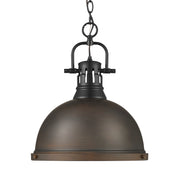 Duncan 14" Chain Hung Pendant in Matte Black