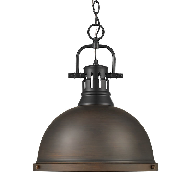 Duncan 14" Chain Hung Pendant in Matte Black