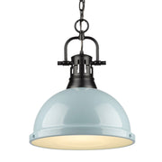Duncan 14" Chain Hung Pendant in Matte Black