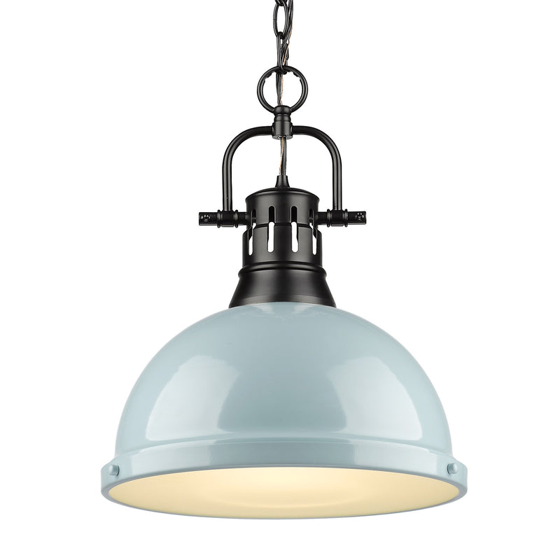 Duncan 14" Chain Hung Pendant in Matte Black