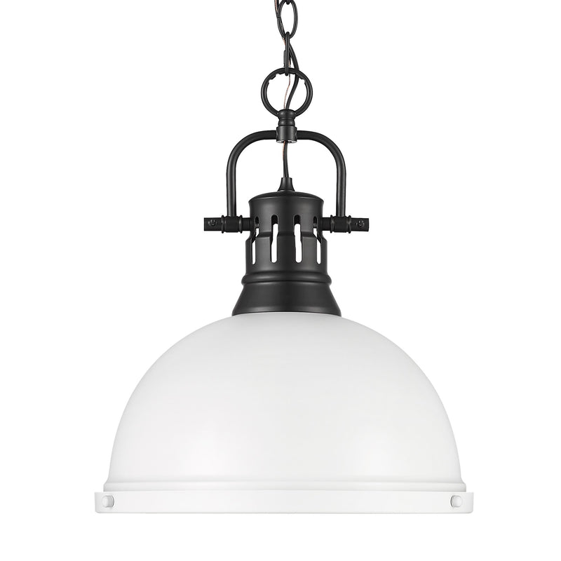 Duncan 14" Chain Hung Pendant in Matte Black