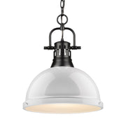 Duncan 14" Chain Hung Pendant in Matte Black
