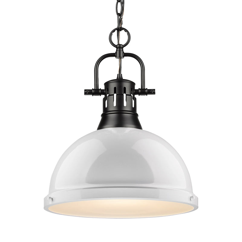 Duncan 14" Chain Hung Pendant in Matte Black