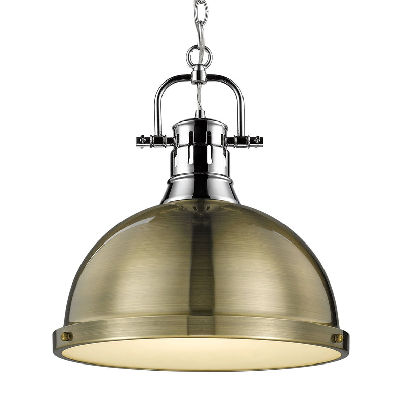 Duncan 14" Chain Hung Pendant in Chrome