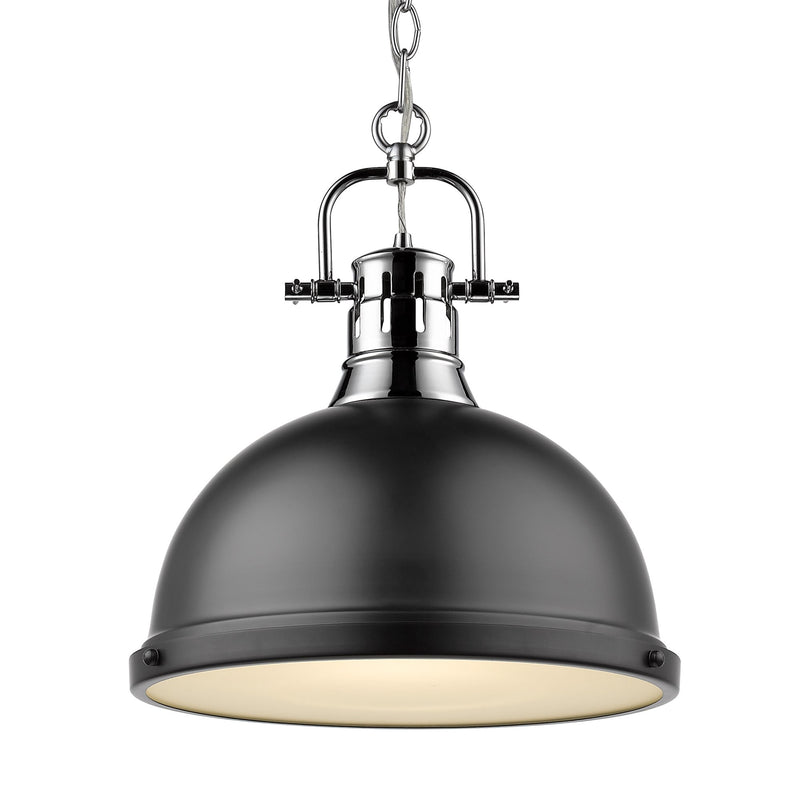 Duncan 14" Chain Hung Pendant in Chrome