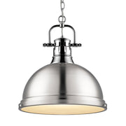 Duncan 14" Chain Hung Pendant in Chrome