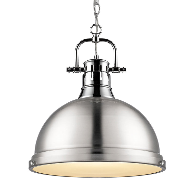 Duncan 14" Chain Hung Pendant in Chrome