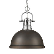 Duncan 14" Chain Hung Pendant in Chrome