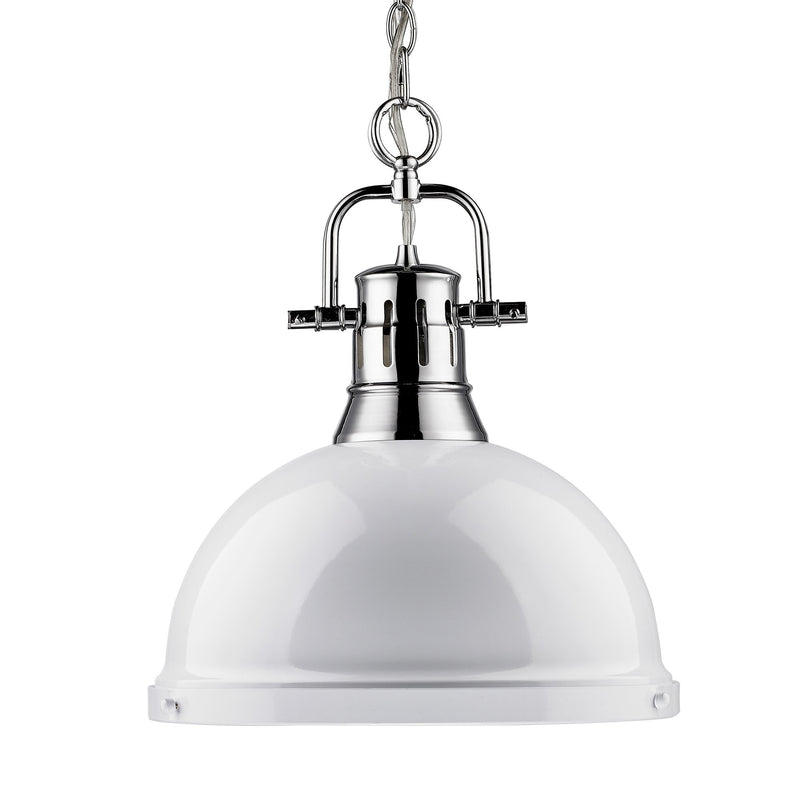 Duncan 14" Chain Hung Pendant in Chrome