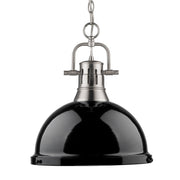 Duncan 14" Chain Hung Pendant in Pewter