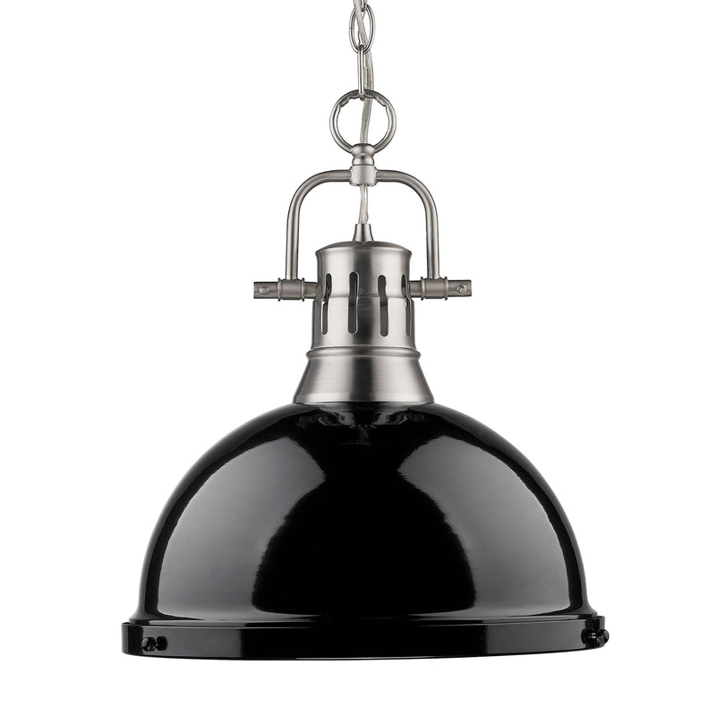 Duncan 14" Chain Hung Pendant in Pewter