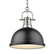 Duncan 14" Chain Hung Pendant in Pewter