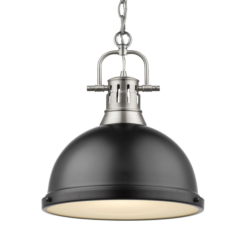 Duncan 14" Chain Hung Pendant in Pewter
