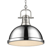Duncan 14" Chain Hung Pendant in Pewter