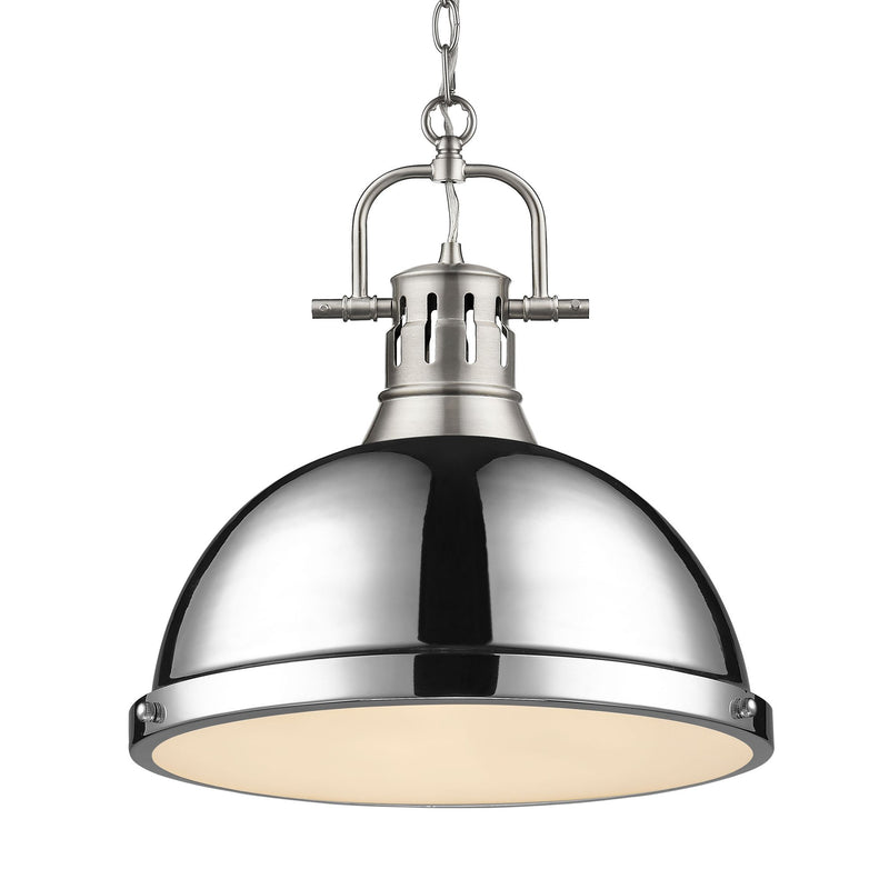 Duncan 14" Chain Hung Pendant in Pewter