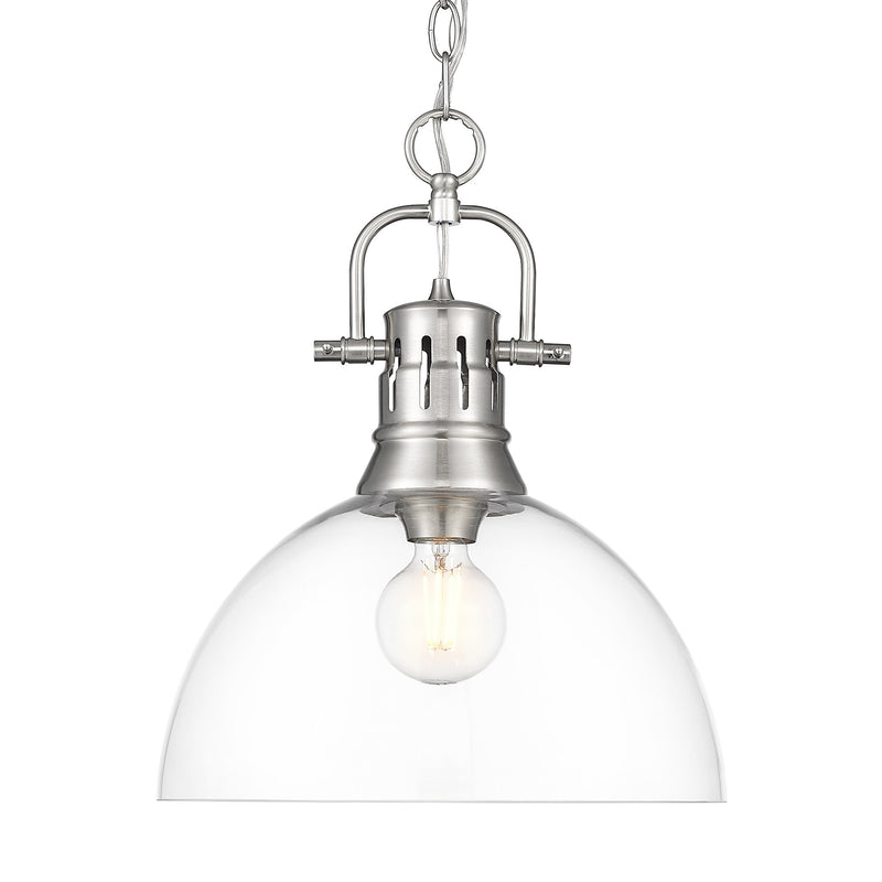 Duncan 14" Chain Hung Pendant in Pewter