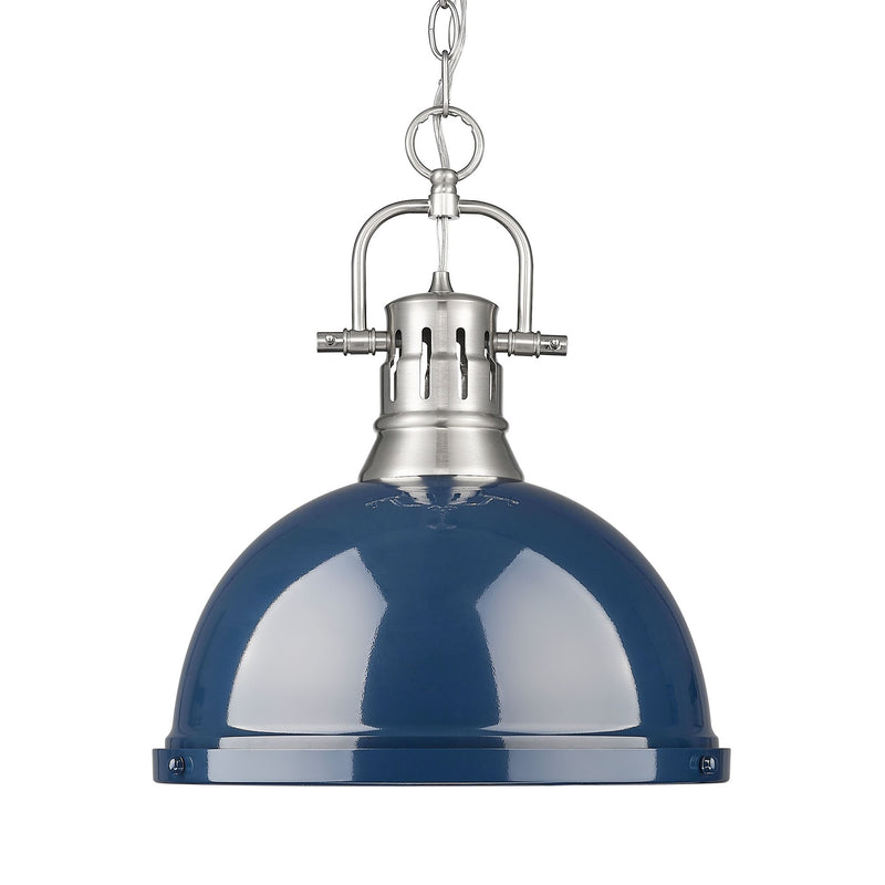 Duncan 14" Chain Hung Pendant in Pewter