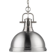 Duncan 14" Chain Hung Pendant in Pewter