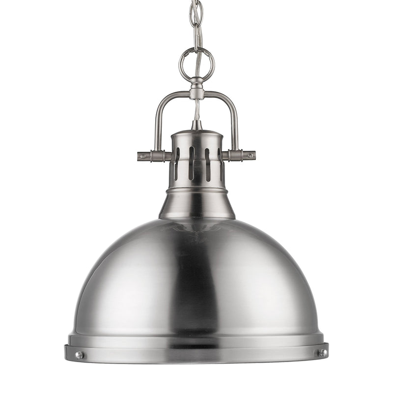 Duncan 14" Chain Hung Pendant in Pewter