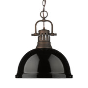 Duncan 14" Chain Hung Pendant in Rubbed Bronze