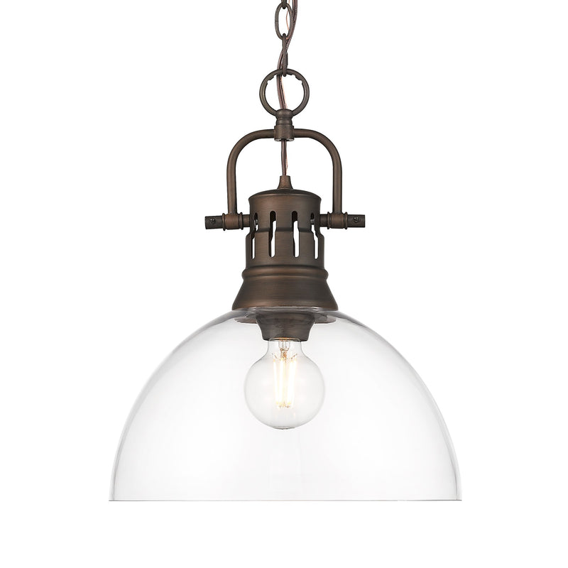 Duncan 14" Chain Hung Pendant in Rubbed Bronze