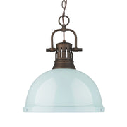 Duncan 14" Chain Hung Pendant in Rubbed Bronze