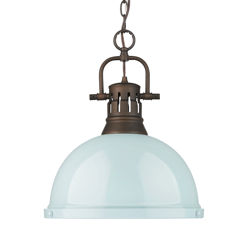 Duncan 14" Chain Hung Pendant in Rubbed Bronze