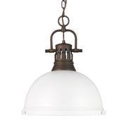 Duncan 14" Chain Hung Pendant in Rubbed Bronze