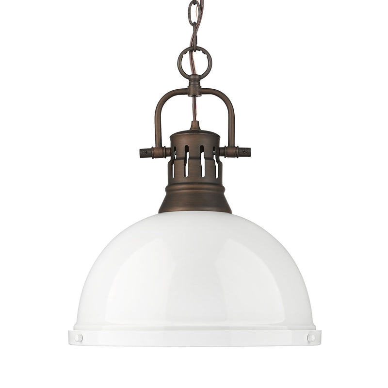 Duncan 14" Chain Hung Pendant in Rubbed Bronze