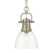 Duncan 9" Chain Hung Mini Pendant in Aged Brass