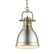 Duncan 9" Chain Hung Mini Pendant in Aged Brass