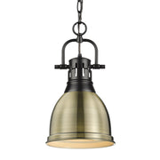 Duncan 9" Chain Hung Mini Pendant in Matte Black