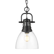 Duncan 9" Chain Hung Mini Pendant in Matte Black