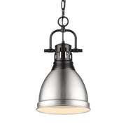 Duncan 9" Chain Hung Mini Pendant in Matte Black