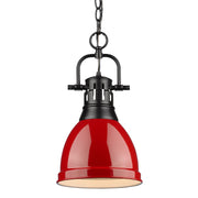 Duncan 9" Chain Hung Mini Pendant in Matte Black