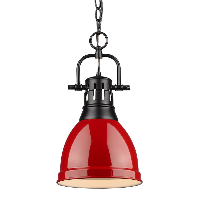 Duncan 9" Chain Hung Mini Pendant in Matte Black