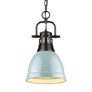 Duncan 9" Chain Hung Mini Pendant in Matte Black