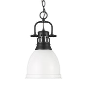 Duncan 9" Chain Hung Mini Pendant in Matte Black