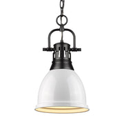 Duncan 9" Chain Hung Mini Pendant in Matte Black
