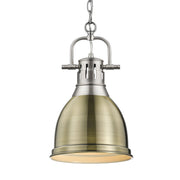 Duncan 9" Chain Hung Mini Pendant in Pewter